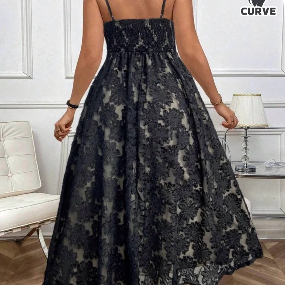 SHEIN jacquard Black Lace Maxi Dress 2XL/16 - Picture 2 of 2